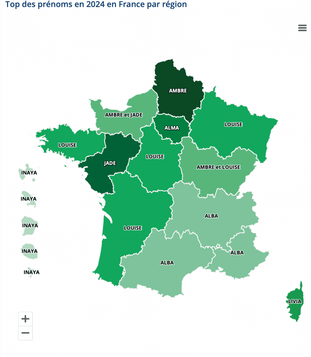 Quels sont les prénoms les plus populaires en Outre-mer en 2024